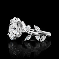 14K White Gold Vine-Inspired Special Ring with Round and Marquise Lab Diamonds - 0.43 Carats Total Diamond Weight - Covaloro Fine Jewelry