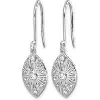14K White Gold Vintage Diamond Dangle Earrings with 26 Natural Round Diamonds - 0.075 Carats Total Diamond Weight by Monteluci Fine Jewelry
