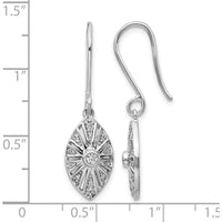 14K White Gold Vintage Diamond Dangle Earrings with 26 Natural Round Diamonds - 0.075 Carats Total Diamond Weight by Monteluci Fine Jewelry