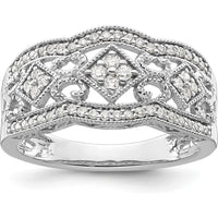 14K White Gold Vintage Diamond Ring with Round Natural Diamonds - 0.70 Carat Total Diamond Weight by 0