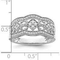 14K White Gold Vintage Diamond Ring with Round Natural Diamonds - 0.70 Carat Total Diamond Weight by 0