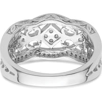 14K White Gold Vintage Diamond Ring with Round Natural Diamonds - 0.70 Carat Total Diamond Weight by 0