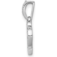 14K White Gold Virgo Zodiac Pendant with 41 Round Diamonds - 0.045 Carat Total Diamond Weight by Monteluci Fine Jewelry