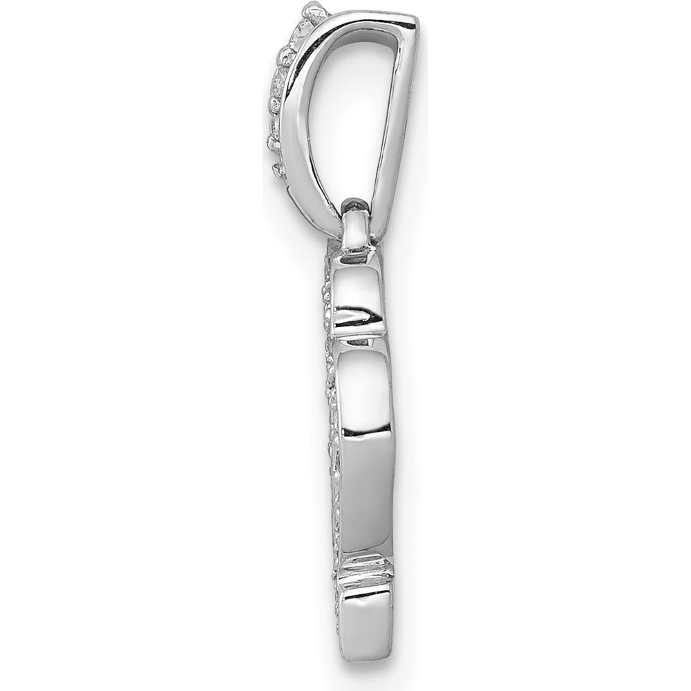 14K White Gold Virgo Zodiac Pendant with 41 Round Diamonds - 0.045 Carat Total Diamond Weight by Monteluci Fine Jewelry