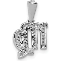 14K White Gold Virgo Zodiac Pendant with 41 Round Diamonds - 0.045 Carat Total Diamond Weight by Monteluci Fine Jewelry