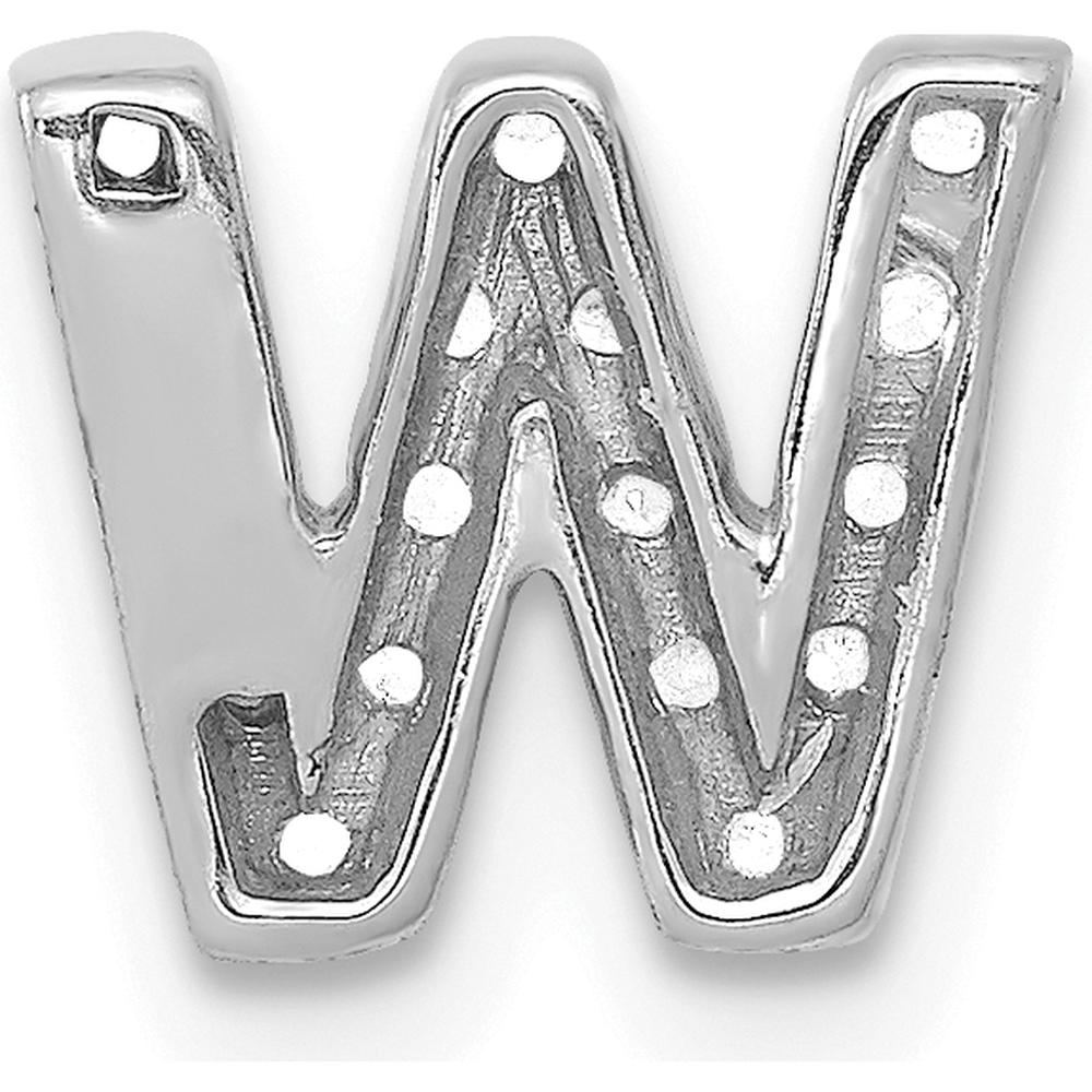 14K White Gold W Initial Diamond Pendant with Round Brilliant Diamonds - 0.18 Carat Total Diamond Weight by Monteluci Fine Jewelry