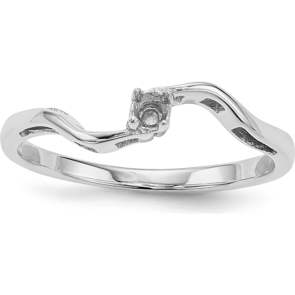 14K White Gold Wave Band Ring Mounting for Custom Family Jewelry by Monteluci Fine Jewelry