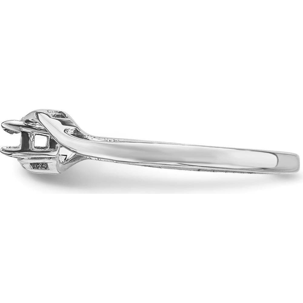 14K White Gold Wave Band Ring Mounting for Custom Family Jewelry by Monteluci Fine Jewelry