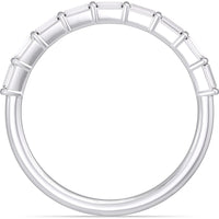 14K White Gold Wedding Band with Bar Set Emerald Cut Diamonds - 0.43 Carat Total Diamond Weight by Auriventus
