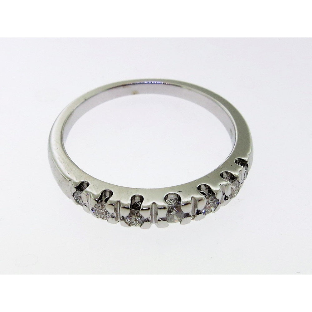 14K White Gold Wedding Band with Prong Set Round Diamonds - 0.72 Carat Total Diamond Weight by Auriventus
