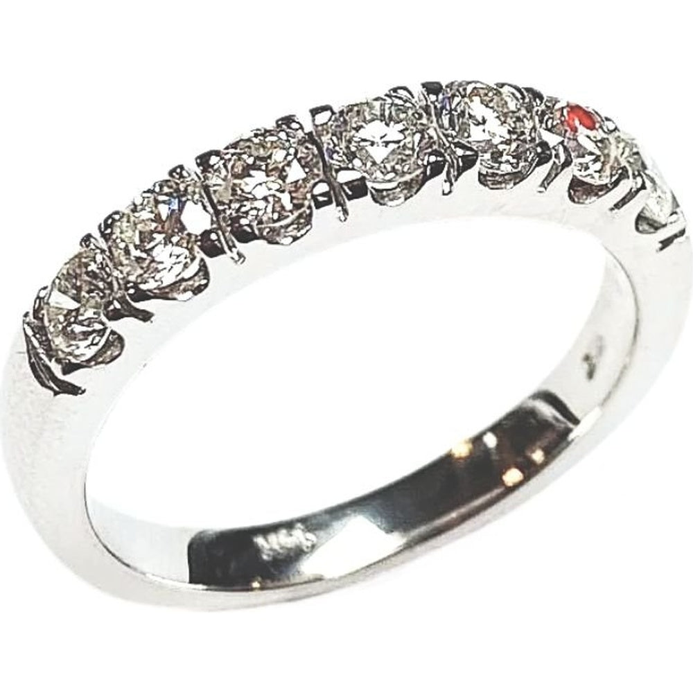 14K White Gold Wedding Band with Prong-Set Round Diamonds - 0.83 Carat Total Diamond Weight by Auriventus