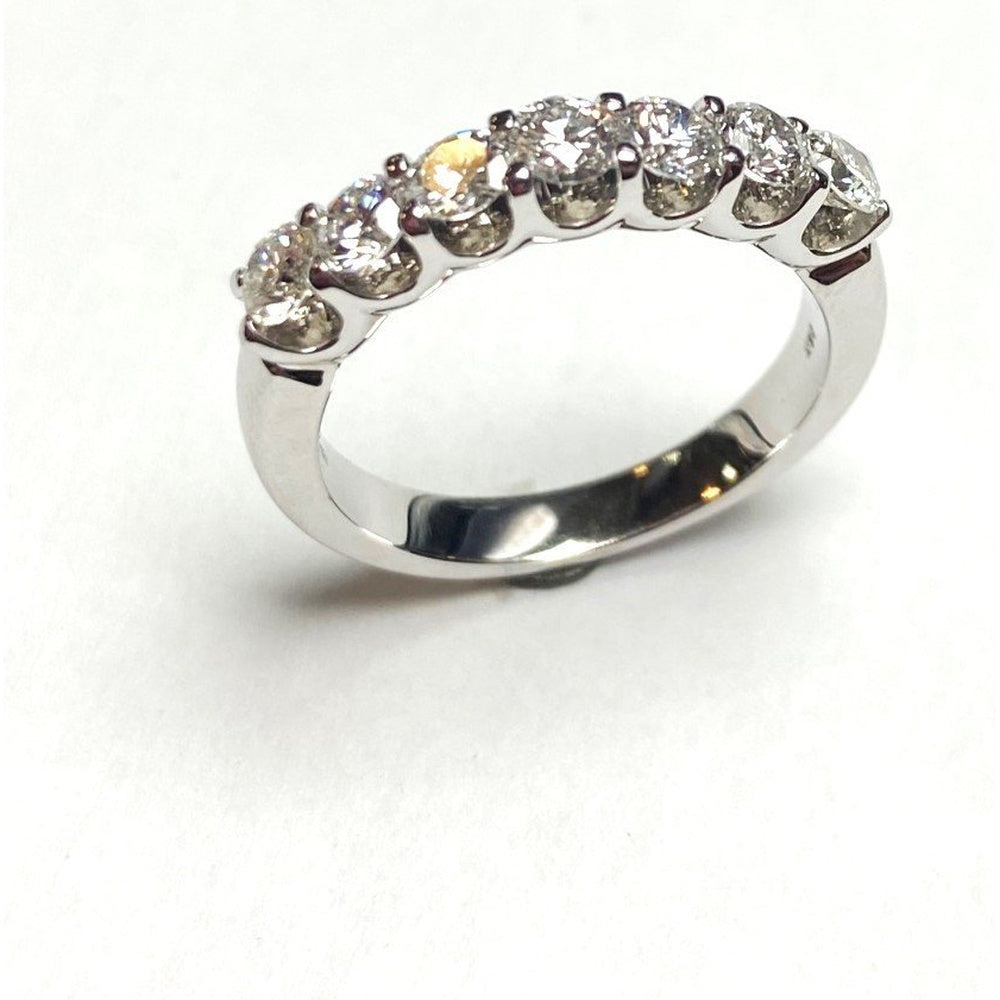 14K White Gold Wedding Band with Prong-Set Round Diamonds - 1.04 Carat Total Diamond Weight by Auriventus