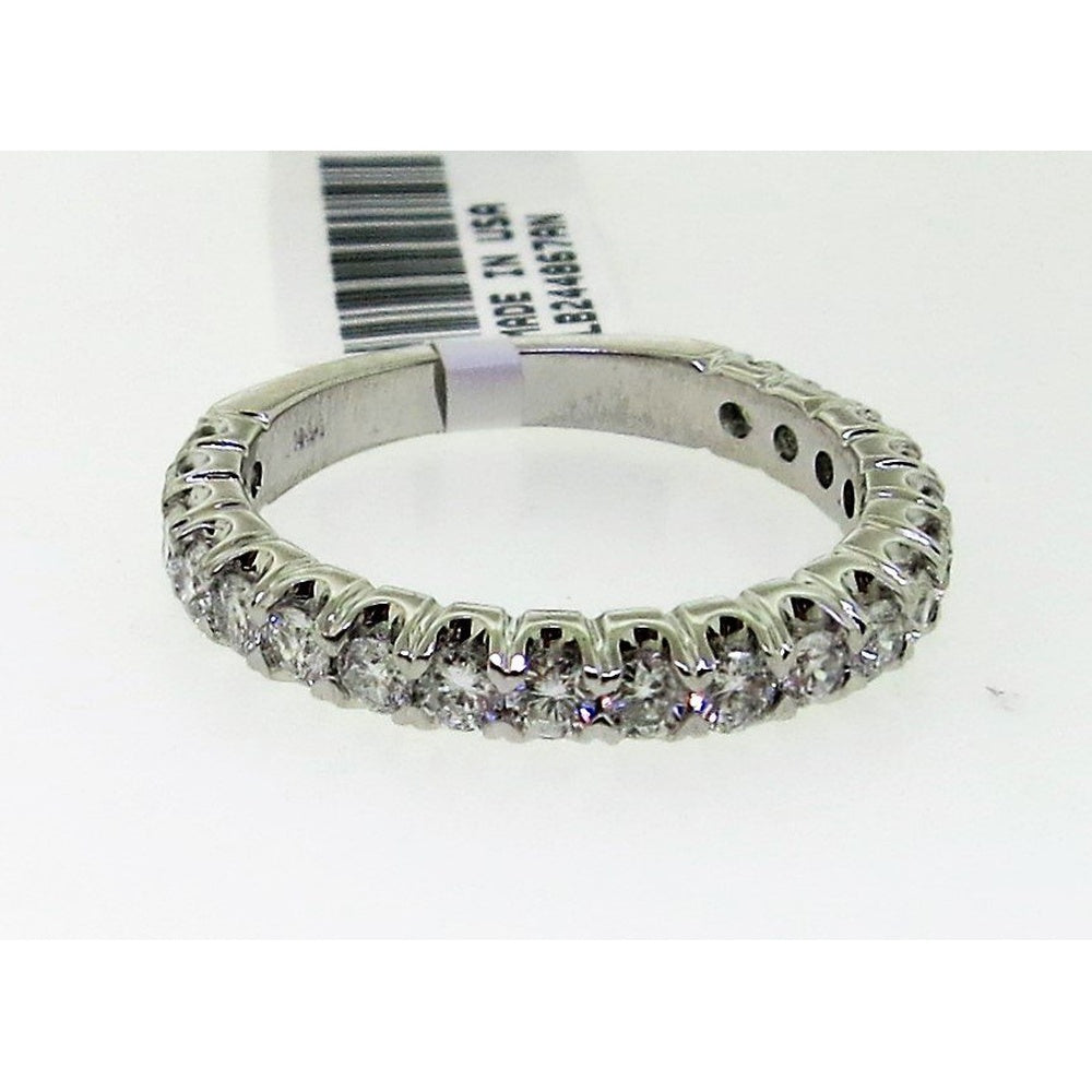14K White Gold Wedding Band with Shared Prong Set Round Diamonds - 0.28 Carat Total Diamond Weight by Auriventus