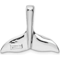 14K White Gold Whale Tail Slide Pendant - Rhodium Plated, 20mm Length by Oro Pregiato