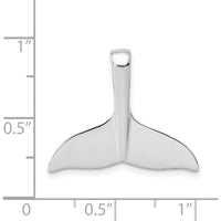 14K White Gold Whale Tail Slide Pendant - Rhodium Plated, 20mm Length by Oro Pregiato