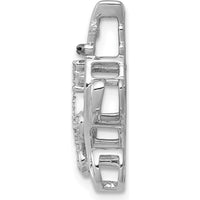 14K White Gold White and Black Diamond Cat Pendant - 0.018 Carat Total Diamond Weight by Monteluci Fine Jewelry