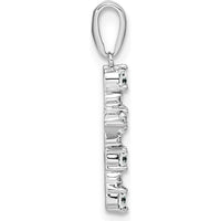 14K White Gold White Topaz and Diamond Cross Pendant - Radiant Elegance Design by Oro Pregiato