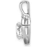 14K White Gold White Topaz and Diamond Heart Pendant - 0.55 Carat White Topaz, 0.007 Carat Diamond by Oro Pregiato