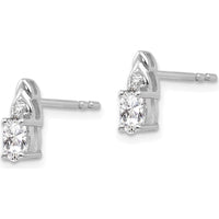 14K White Gold White Topaz and Diamond Post Earrings - 0.293 Carat Total Topaz Weight, 0.005 Carat Total Diamond Weight by Oro Pregiato