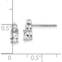 14K White Gold White Topaz and Diamond Post Earrings - 0.293 Carat Total Topaz Weight, 0.005 Carat Total Diamond Weight by Oro Pregiato