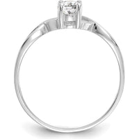 14K White Gold White Topaz Birthstone Ring - 0.55 Carat Oval Cut by Oro Pregiato