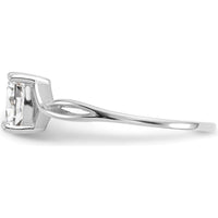14K White Gold White Topaz Birthstone Ring - 0.55 Carat Oval Cut by Oro Pregiato