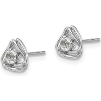14K White Gold White Topaz Post Earrings - 0.15 Carat Total Gem Weight by Oro Pregiato