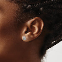 14K White Gold White Topaz Post Earrings - 0.15 Carat Total Gem Weight by Oro Pregiato