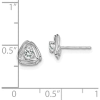 14K White Gold White Topaz Post Earrings - 0.15 Carat Total Gem Weight by Oro Pregiato