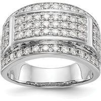 14K White Gold Wide Pavé Band with Round Diamonds - 2.00 Carat Total Diamond Weight by 0