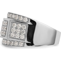 14K White Gold Wide Pavé Band with Round Diamonds - 2.00 Carat Total Diamond Weight by 0