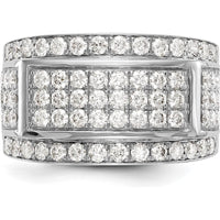 14K White Gold Wide Pavé Band with Round Diamonds - 2.00 Carat Total Diamond Weight by 0