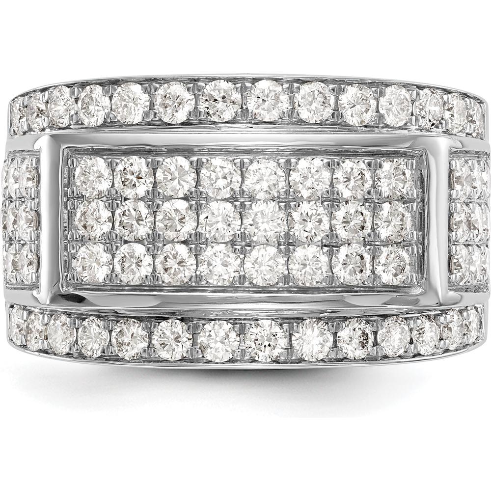 14K White Gold Wide Pavé Band with Round Diamonds - 2.00 Carat Total Diamond Weight by 0