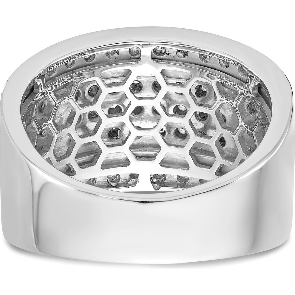 14K White Gold Wide Pavé Band with Round Diamonds - 2.00 Carat Total Diamond Weight by 0