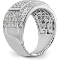 14K White Gold Wide Pavé Band with Round Diamonds - 2.00 Carat Total Diamond Weight by 0