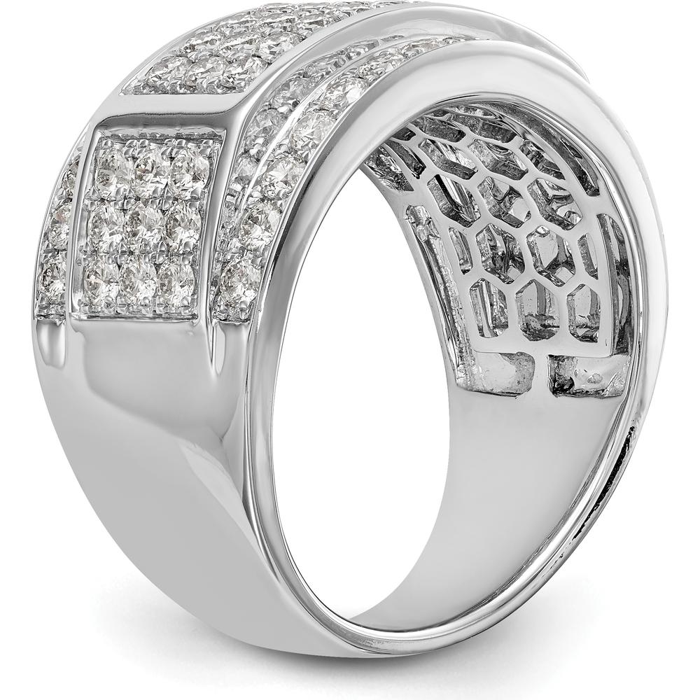 14K White Gold Wide Pavé Band with Round Diamonds - 2.00 Carat Total Diamond Weight by 0