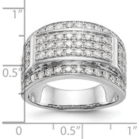 14K White Gold Wide Pavé Band with Round Diamonds - 2.00 Carat Total Diamond Weight by 0