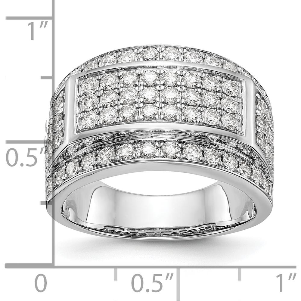 14K White Gold Wide Pavé Band with Round Diamonds - 2.00 Carat Total Diamond Weight by 0