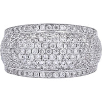 14K White Gold Wide Pavé Diamond Cocktail Ring - 1.75 Carat Total Diamond Weight