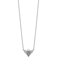 14K White Gold with Black Rhodium Diamond Bee Necklace - 1/10 Carat Total Diamond Weight by Monteluci Fine Jewelry