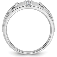 14K White Gold with Black Rhodium Men's Diamond Ring - 0.05 Carats Total Diamond Weight by IBGoodman