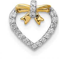 14K White Gold with Yellow Rhodium Heart Pendant with 1/10 Carat Round Diamonds by Monteluci Fine Jewelry