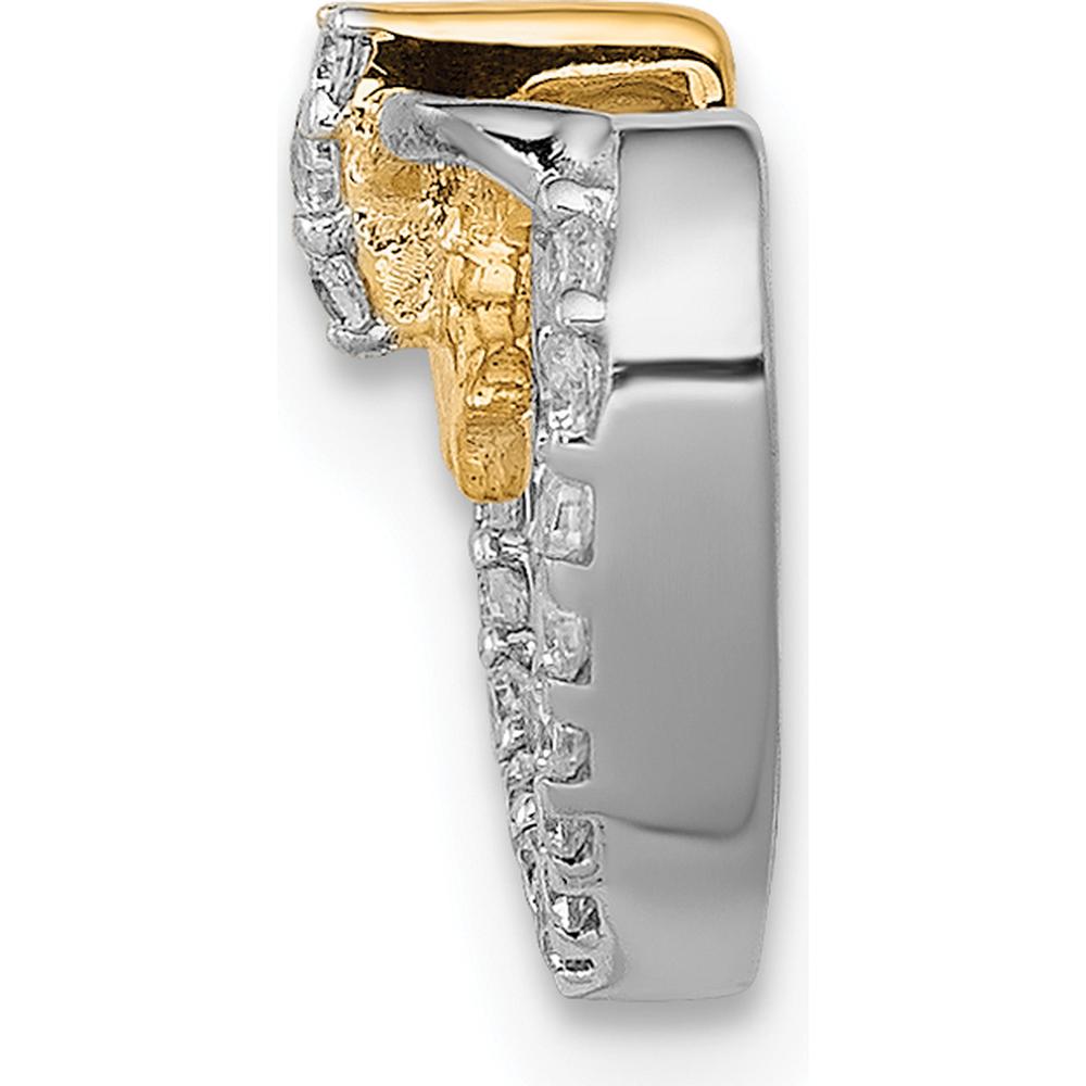 14K White Gold with Yellow Rhodium Heart Pendant with 1/10 Carat Round Diamonds by Monteluci Fine Jewelry