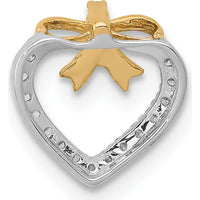 14K White Gold with Yellow Rhodium Heart Pendant with 1/10 Carat Round Diamonds by Monteluci Fine Jewelry