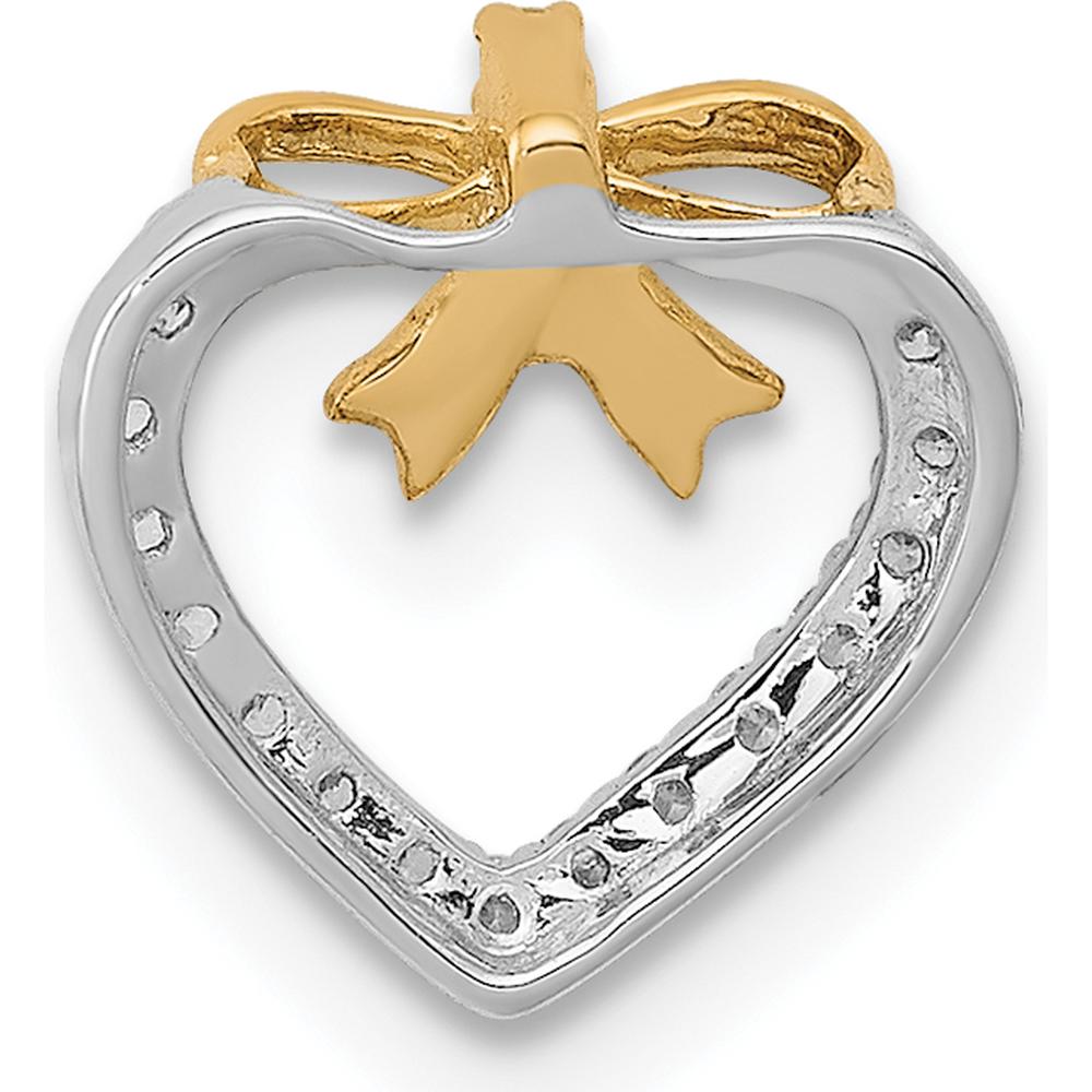 14K White Gold with Yellow Rhodium Heart Pendant with 1/10 Carat Round Diamonds by Monteluci Fine Jewelry
