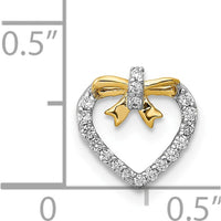 14K White Gold with Yellow Rhodium Heart Pendant with 1/10 Carat Round Diamonds by Monteluci Fine Jewelry