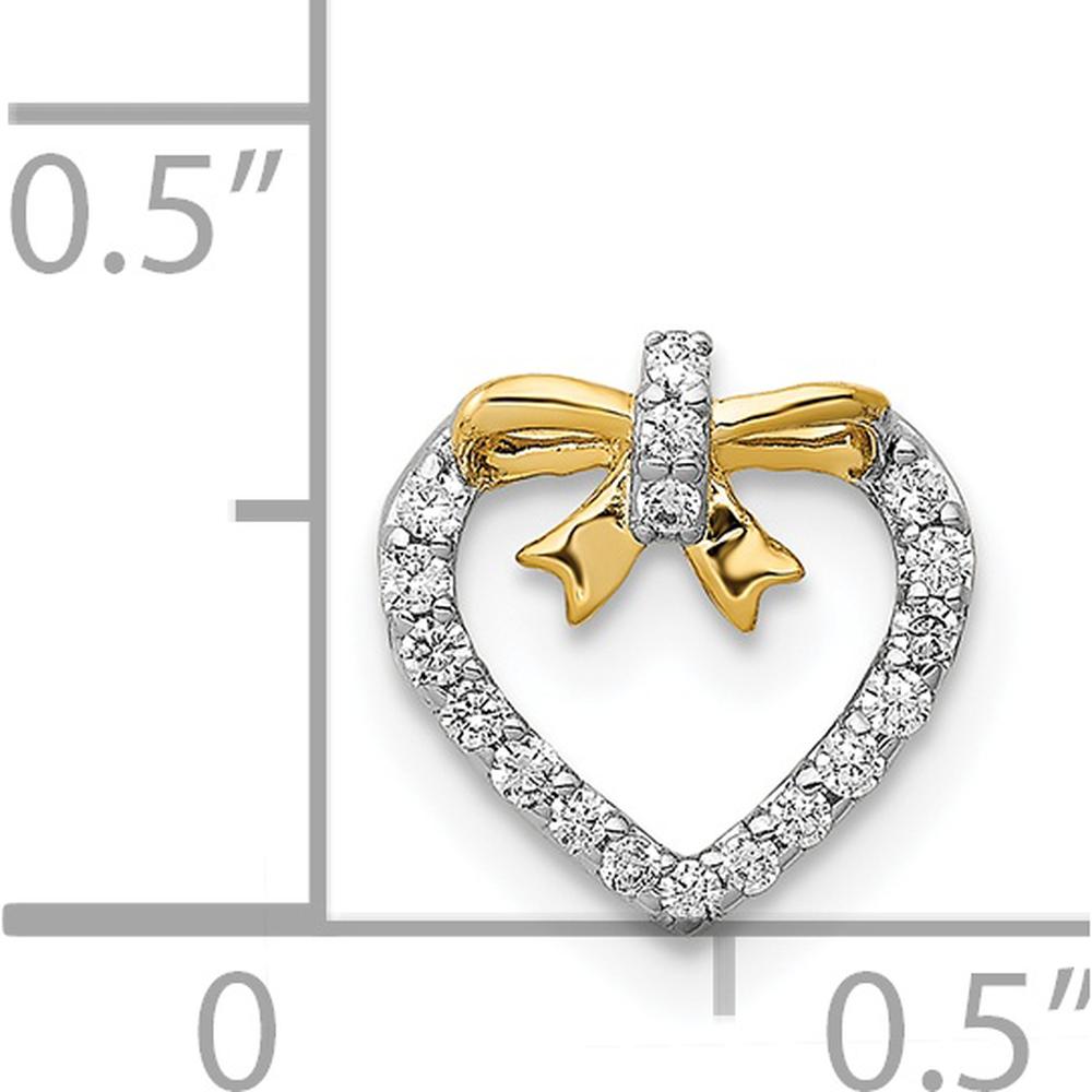 14K White Gold with Yellow Rhodium Heart Pendant with 1/10 Carat Round Diamonds by Monteluci Fine Jewelry