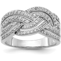 14K White Gold Woven Diamond Ring with Round-Cut Diamonds - 0.23 Carat Total Diamond Weight by 0