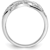 14K White Gold Woven Diamond Ring with Round-Cut Diamonds - 0.23 Carat Total Diamond Weight by 0