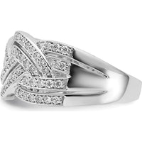 14K White Gold Woven Diamond Ring with Round-Cut Diamonds - 0.23 Carat Total Diamond Weight by 0